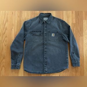 Carhartt WIP Salinac Heavyweight Denim Shirt/Jacket Black Size Large